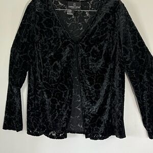 Carole Little Black Velvet Blouse